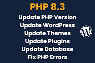 update php version of wordpress website to php 8 and fix php errors and issues