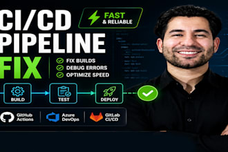 fix or optimize your ci cd pipeline github actions, azure devops, gitlab