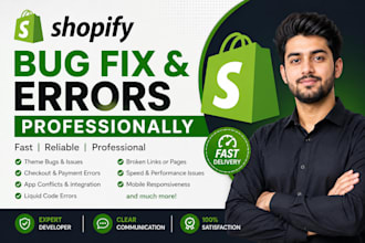 do shopify bug fix errors issues professionally