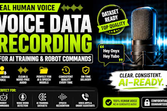 record real human voice data for ai training robot commands and speech apps