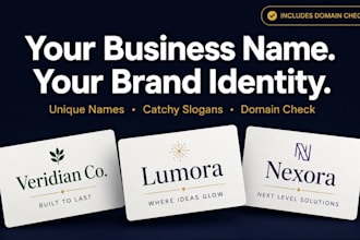research a unique business name catchy slogan and tagline for your brand