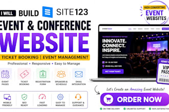 build site123 event ticket booking website event management conference website