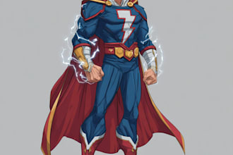 create epic superhero comic art and character concepts
