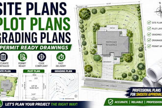 design site plans, plot plans and grading plans for permits