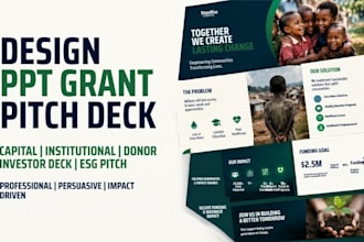 create ppt grant proposal, business plan writing, pitch deck ngo projects