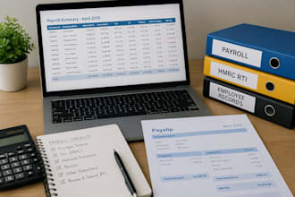 process UK payroll, paye, rti submissions and payslip