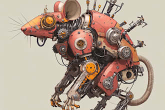design robots and concept art of futuristic mecha