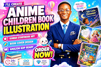 create kawaii children book illustration kawaii illustration for amazon kdp