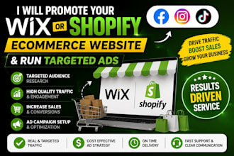 promote wix shopify ecommerce website run targeted ads
