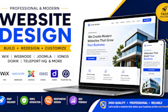 build design or redesign wix webnode tilda joomla ionos website professionally