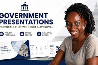 government project proposal presentation, public sector pitch deck design