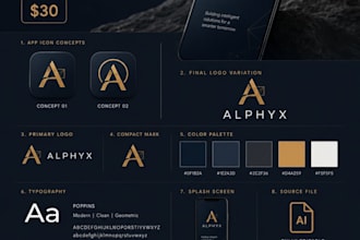 design a custom app icon, logo and launch kit