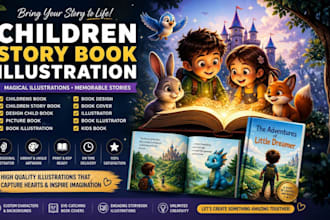 design children story book, child book illustration, picture book illustration