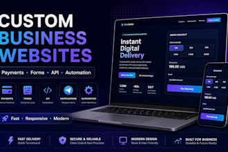 build a responsive business website with payments, forms and automation