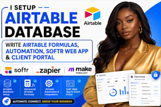 setup airtable database airtable formulas automation softr webapp client portal