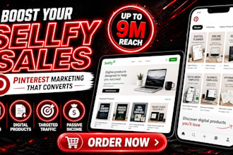 design a high converting sellfy store, pinterest marketing for sellfy store