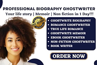 ghostwrite your biography memoir life story or nonfiction ebook in all languages