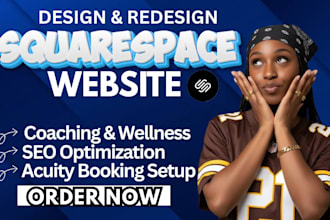 design a squarespace coaching website with booking