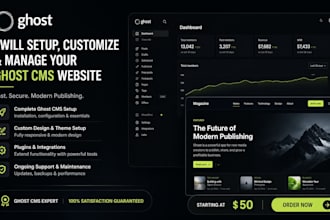 set up your ghost cms blog website, ghost theme professionally