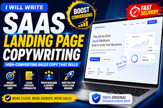 write high converting saas landing page copywriting and sales copy that converts