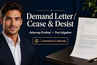 draft USA attorney demand letter cease desist letter before action legal letter