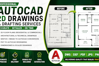 do professional cad drafting and technical drawings in autocad