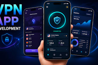 build a secured VPN app like expressvpn with full admin panel openvpn wireguard