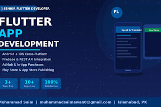 develop a flutter mobile app for android and ios
