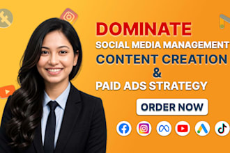 dominate social media management content creation and paid ads strategy