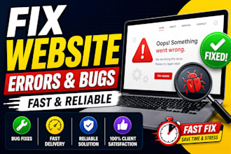 fix website bugs errors and issues fast
