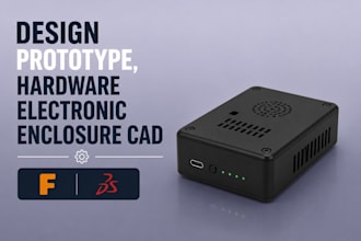 design product prototype, hardware electronic enclosure cad fusion360 solidworks