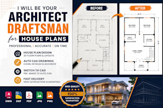 design and draft professional house plans in autocad