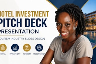 hotel investment pitch deck presentation, tourism industry slides design