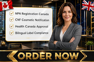 register your product for npns canada, cnf and obtain health canada approval