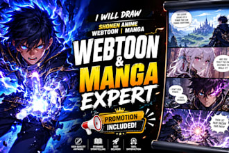 draw shonen anime webtoon manga and do webcomic promotion