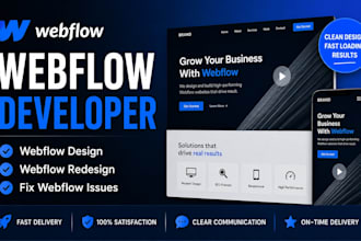 webflow developer, webflow design, webflow redesign fix webflow website bugs