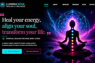 design wix squarespace spiritural healing website hoslistic metaphysical website