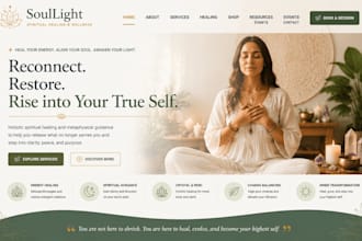 design wix squarespace spiritural healing website hoslistic metaphysical website