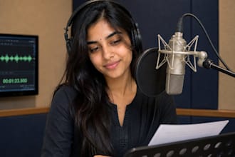 record a professional tamil and english voice over for your video