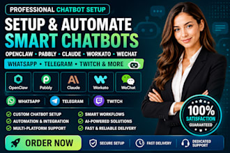 setup openclaw pabbly claude workato wechat chatbot in awhatsapp telegram twitch