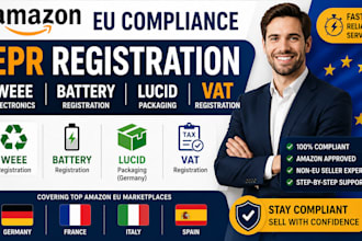 register amazon epr weee, battery, lucid packaging and vat for eu countries