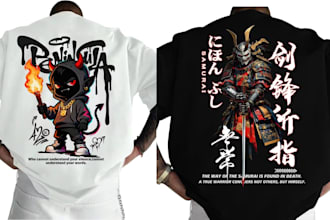 design edgy, dark streetwear and graphics t shirt design for your clothing brand