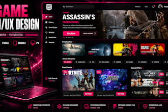 create futuristic gaming UI UX in figma