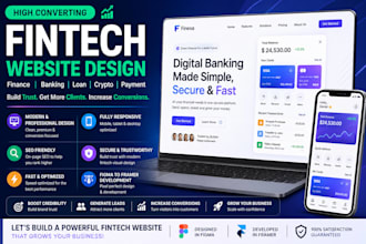 design a high converting fintech website, finance website, banking website