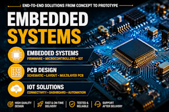 do embedded system projects, pcb designing and iot solutions