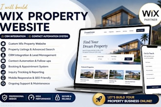 build wix property website CRM integration wix real estate website