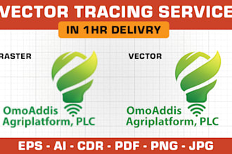 redraw, manual vector tracing, and trace logo to vector
