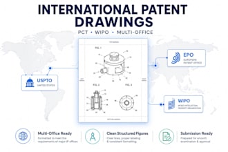 prepare patent drawings for pct wipo and international filings patent filling