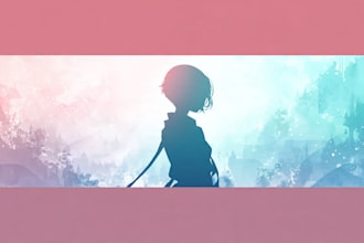 design clean anime themed banner