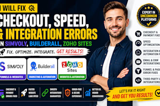 fix checkout speed and integration errors on simvoly builderall zoho sites